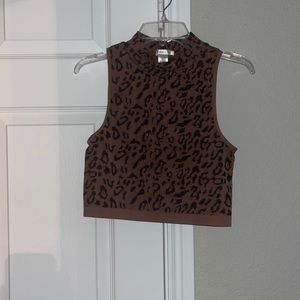 Bozzolo Leopard Halter Crop Top